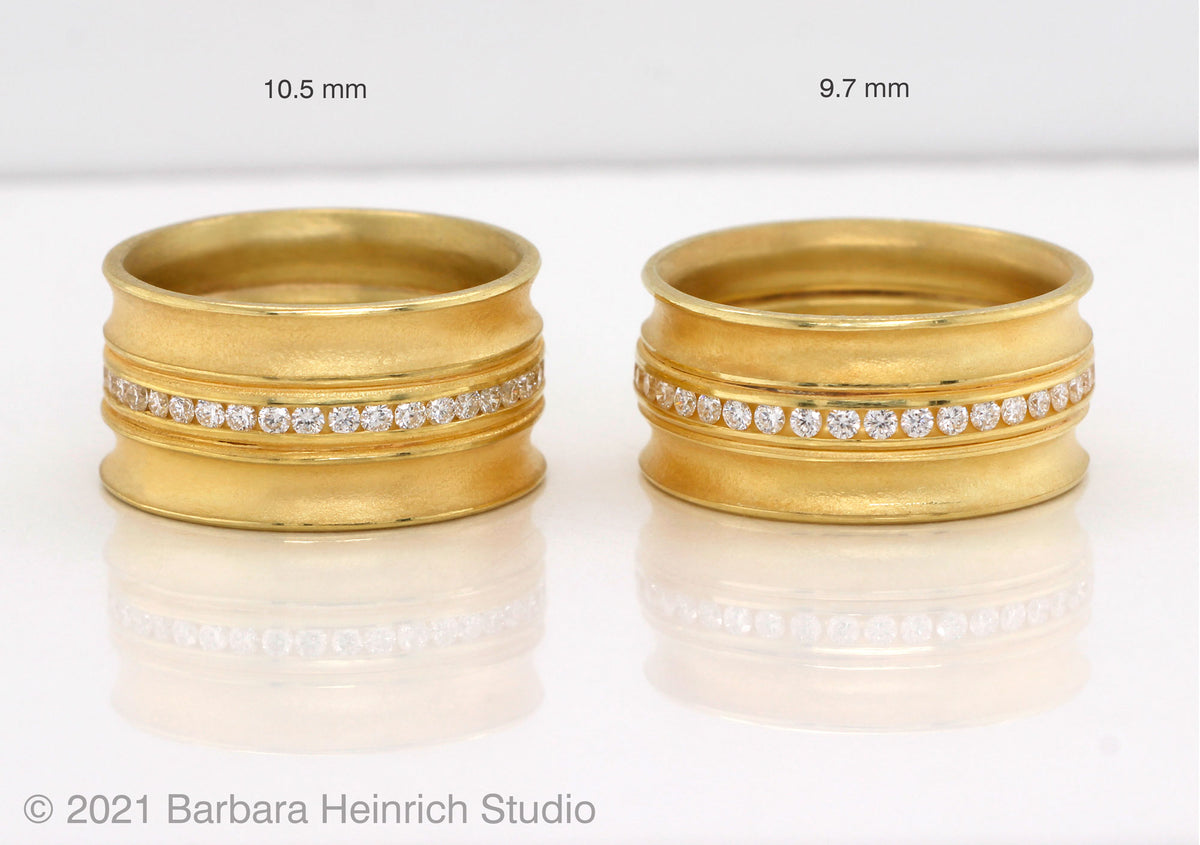 10.5mm Wide Double Curve Diamond Band